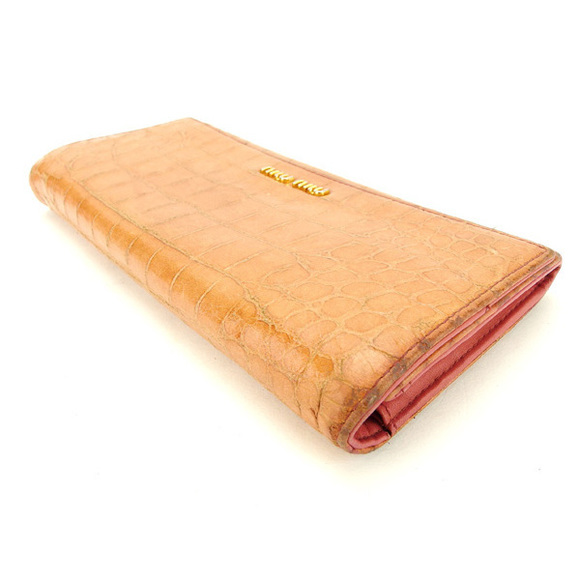Miu Miu Long Wallet Long Wallet Crocodile Pink G972 - Picture 4 of 6